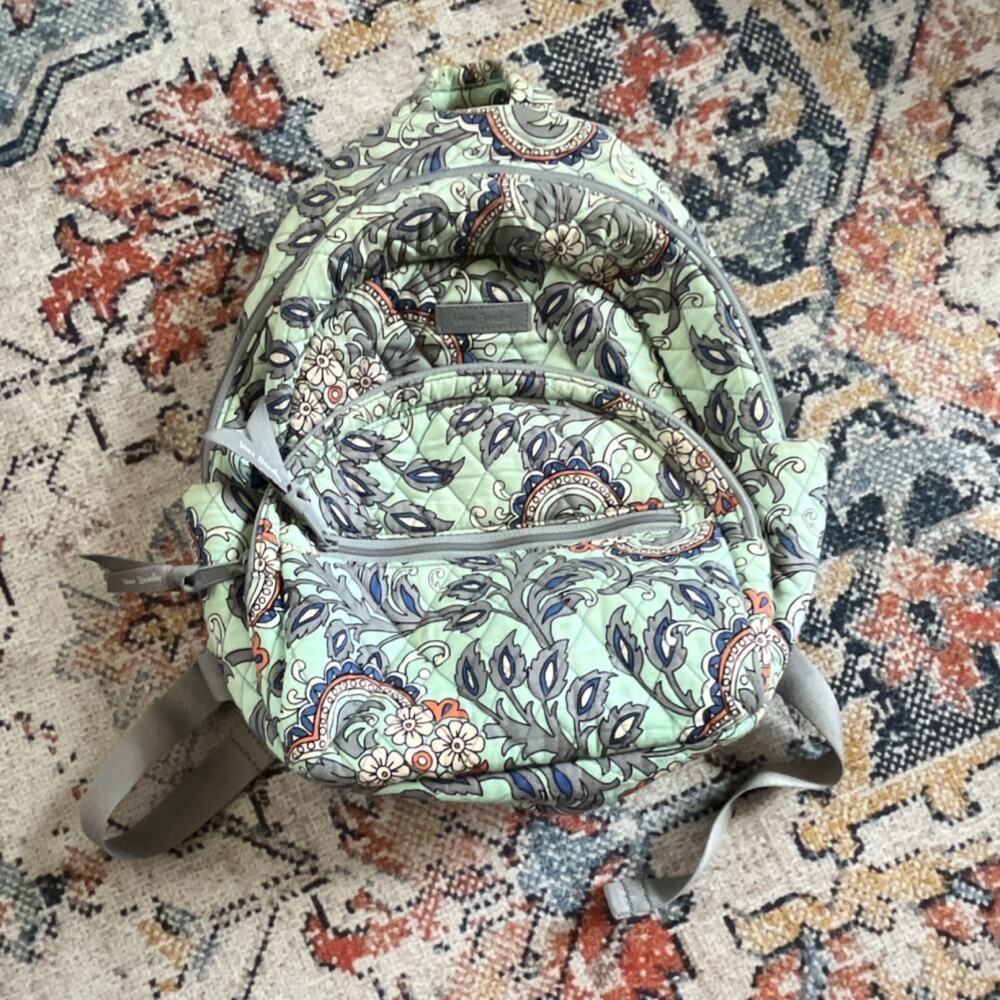 Vera Bradley Fan Flowers Quilted Cotton Mini Backpack